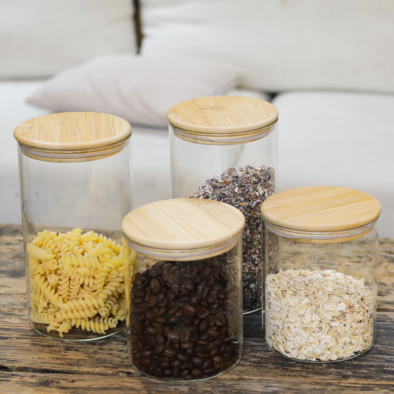 libwys-storage-jars-vorratsgl-ser-eckig-bambusdeckel-6er-set image 2