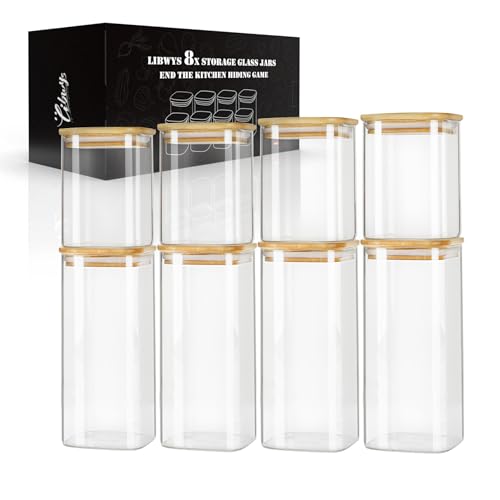 libwys-storage-jars-vorratsgl-ser-glas-8er-set-1000ml-600ml-eckig image 8