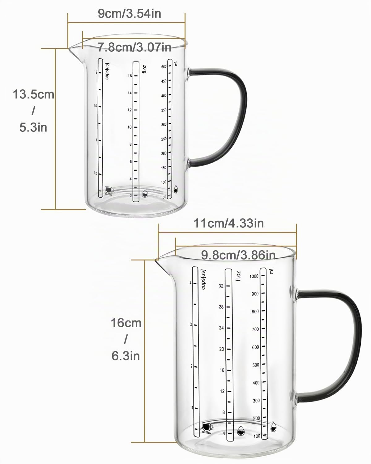 libwys-glass-messbecher-glas-1000-500-ml-2er-set-borosilikat image 3