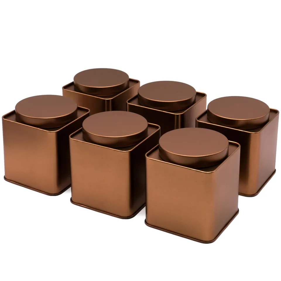 dosenritter-eckige-dosen-teedose-kupfer-6er-set-stapelbar image 1