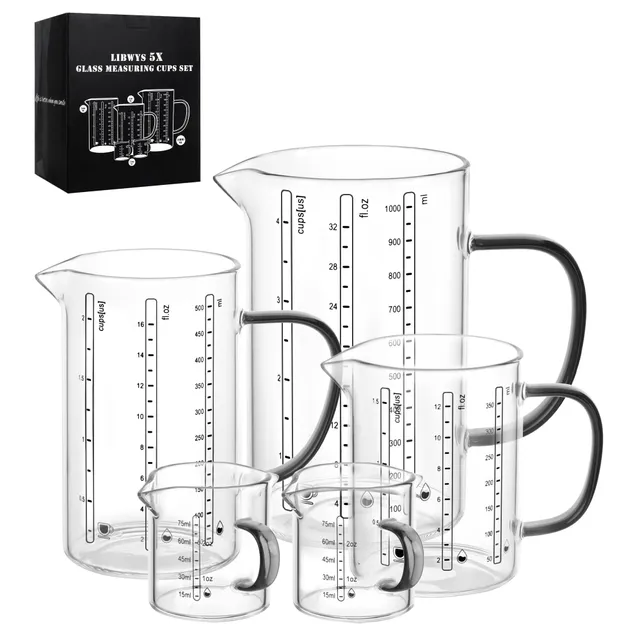 libwys-messbecher-glas-5er-set-1l-hitzebest-ndig-mit-skala image 1