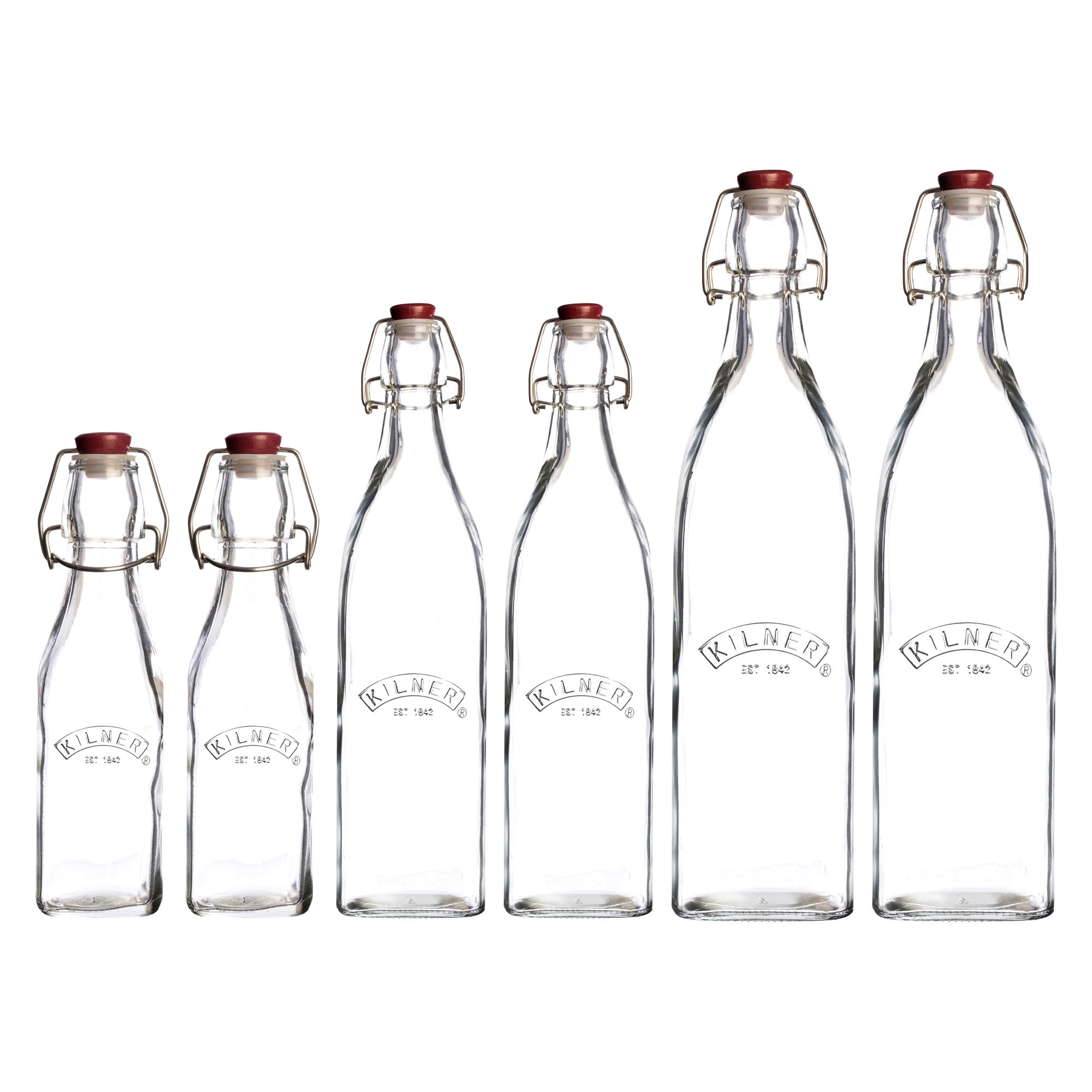 kilner-square-clip-top-flaschenset-6-teilig-glas-mix image 2