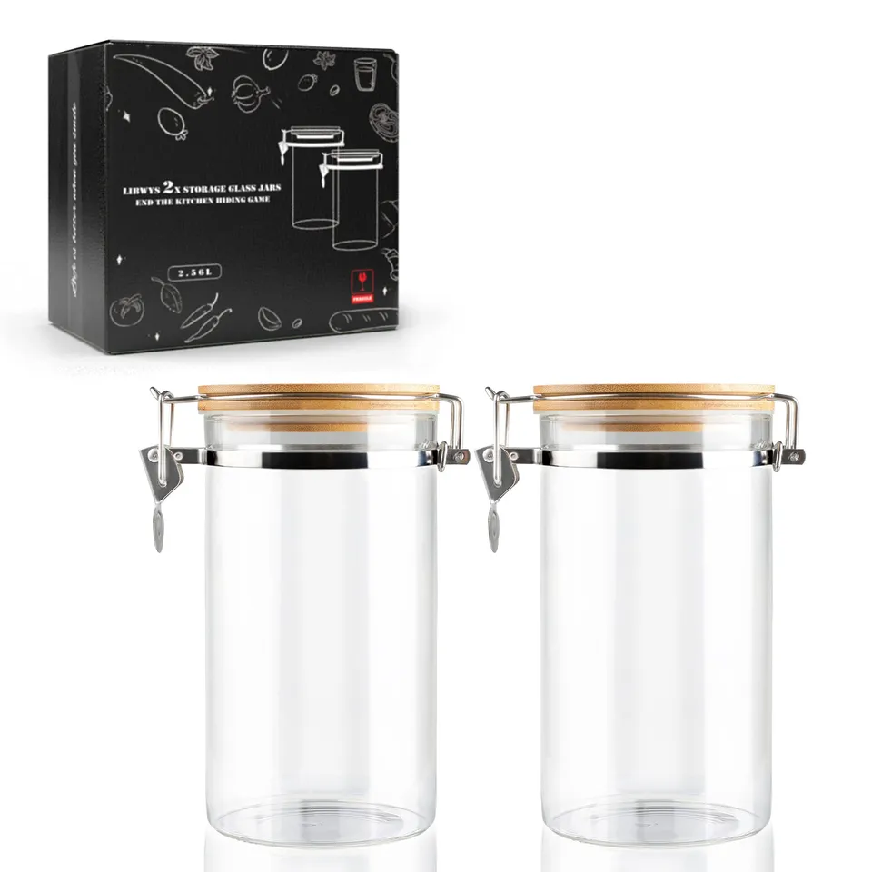 libwys-vorratsgl-ser-6er-set-bambusdeckel-800ml-1200ml image 1