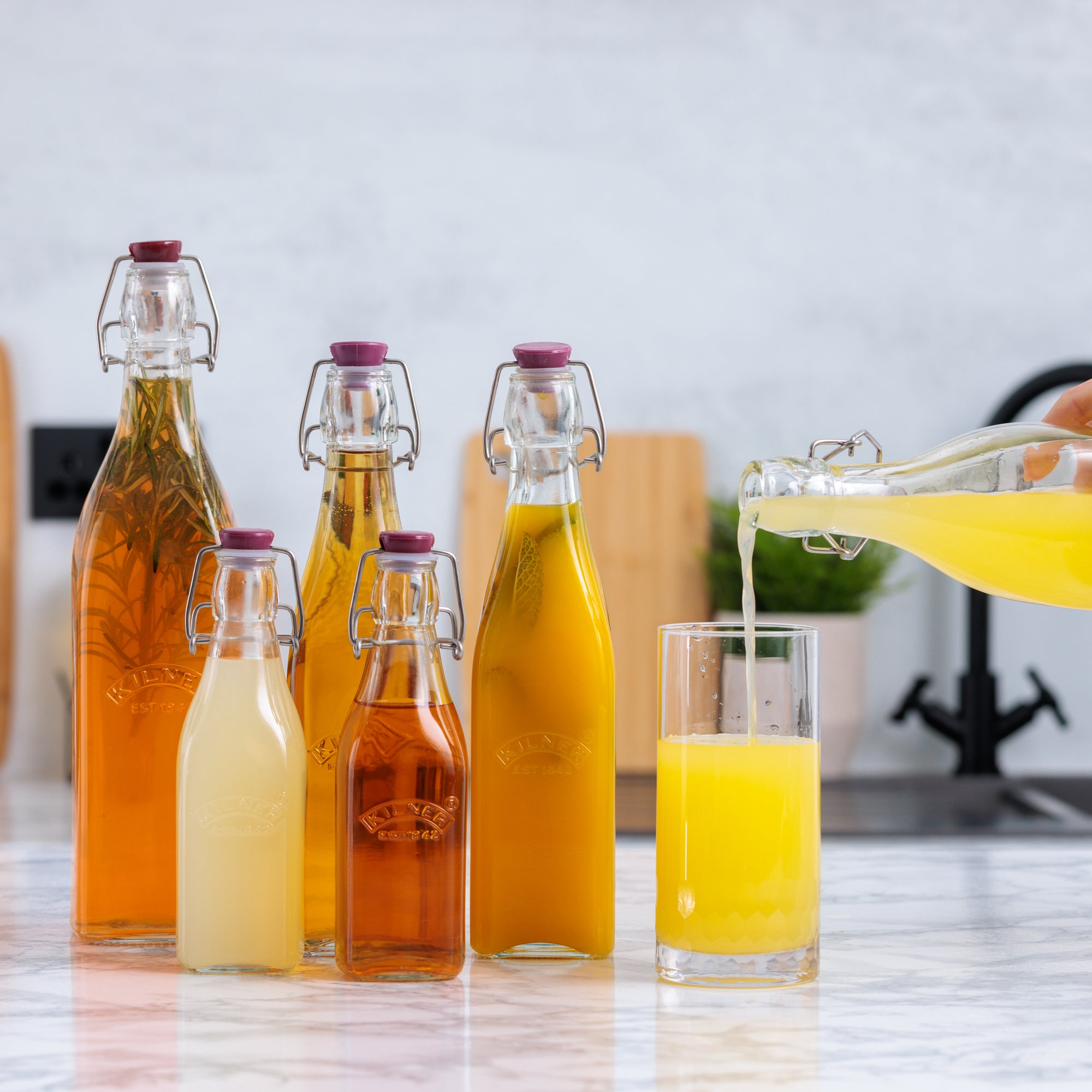 kilner-square-clip-top-flaschenset-6-teilig-glas-mix image 3