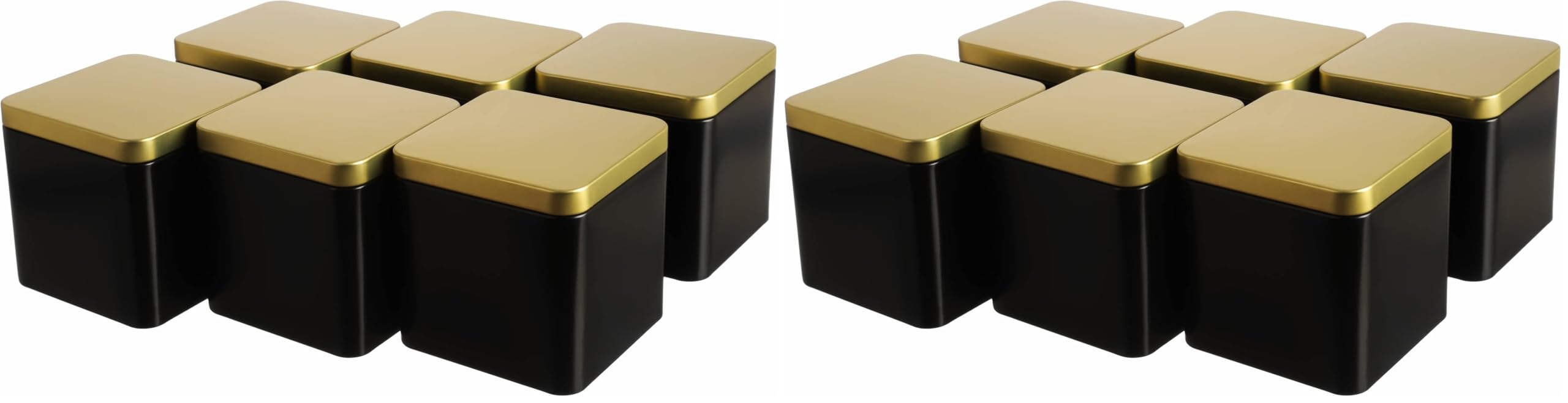 dosenritter-eckige-dosen-teedose-schwarz-gold-6er-set-150g-9x9x9 image 8