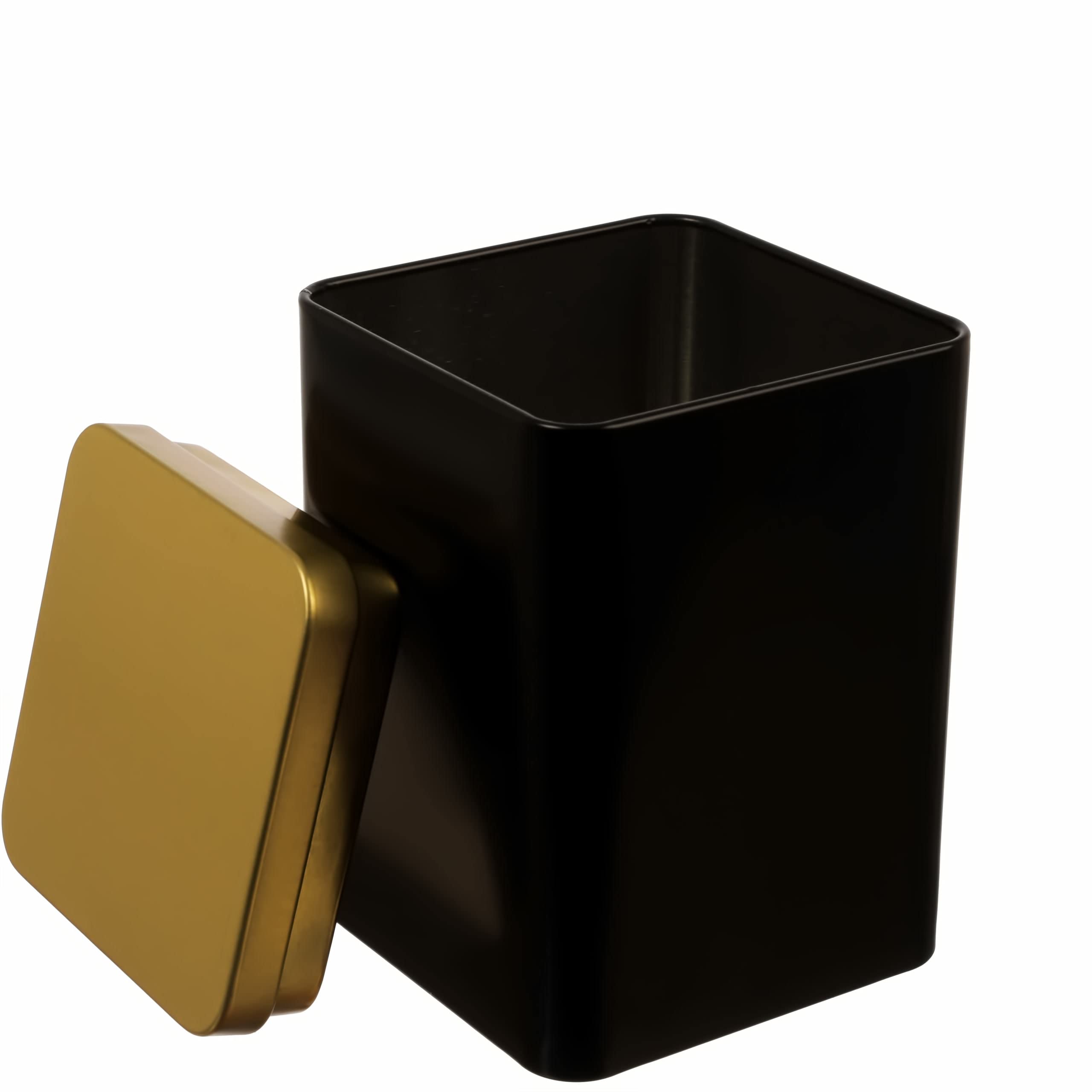 dosenritter-eckige-dosen-teedose-schwarz-gold-6er-set-240g-aromadicht image 4