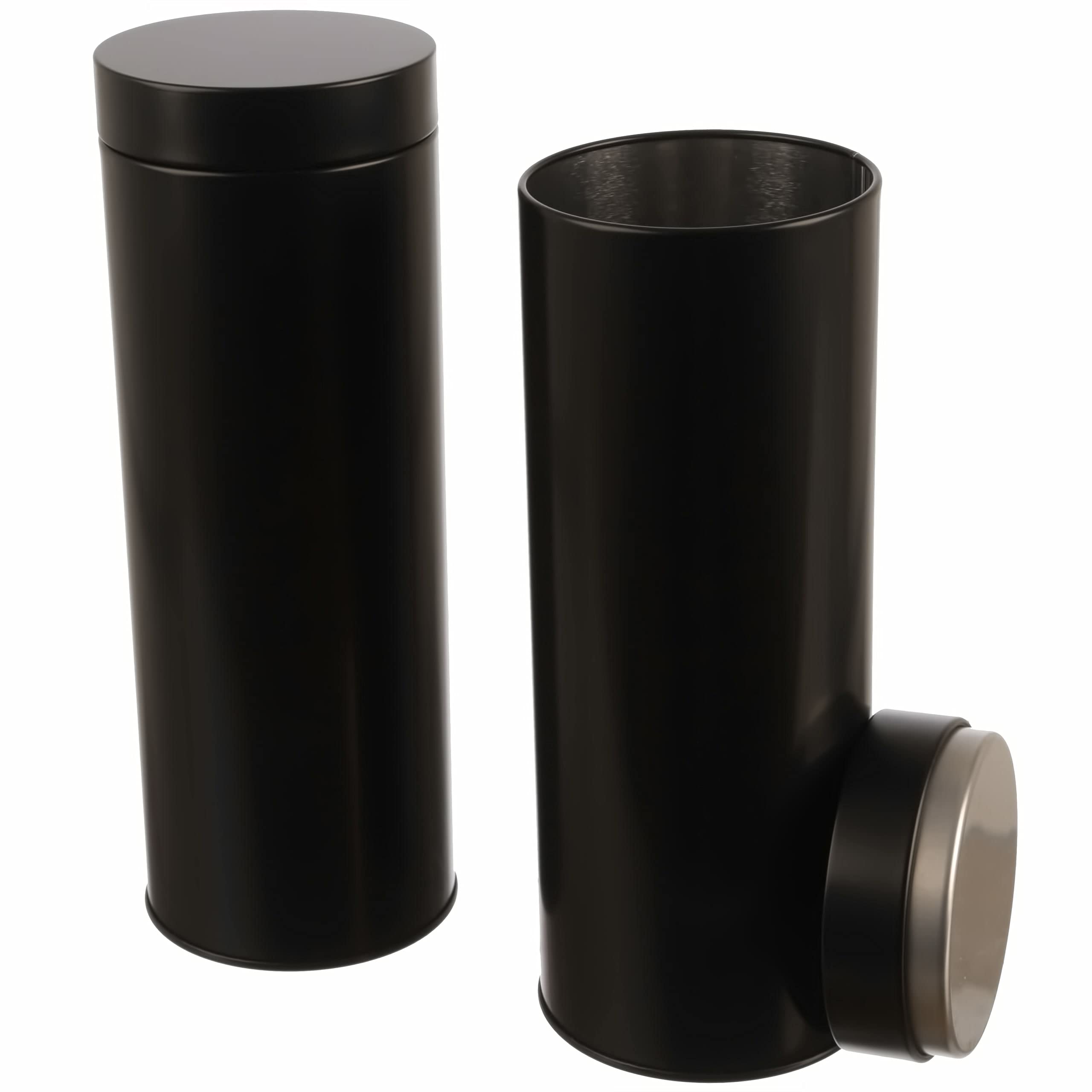 dosenritter-runde-dosen-kaffeepaddose-metall-schwarz-2er-set-aromadicht image 1
