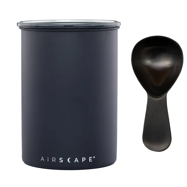 airscape-classic-kaffeeddose-500g-mattschwarz-mit-l-ffel image 1