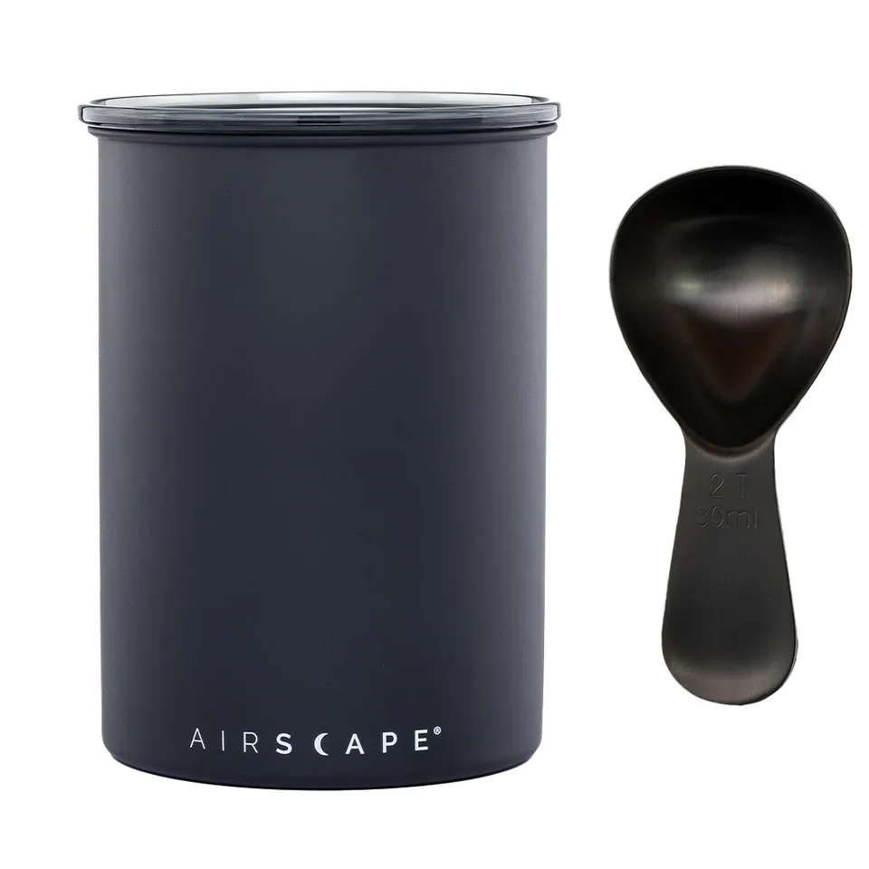 airscape-classic-kaffeeddose-500g-mattschwarz-mit-l-ffel image 1