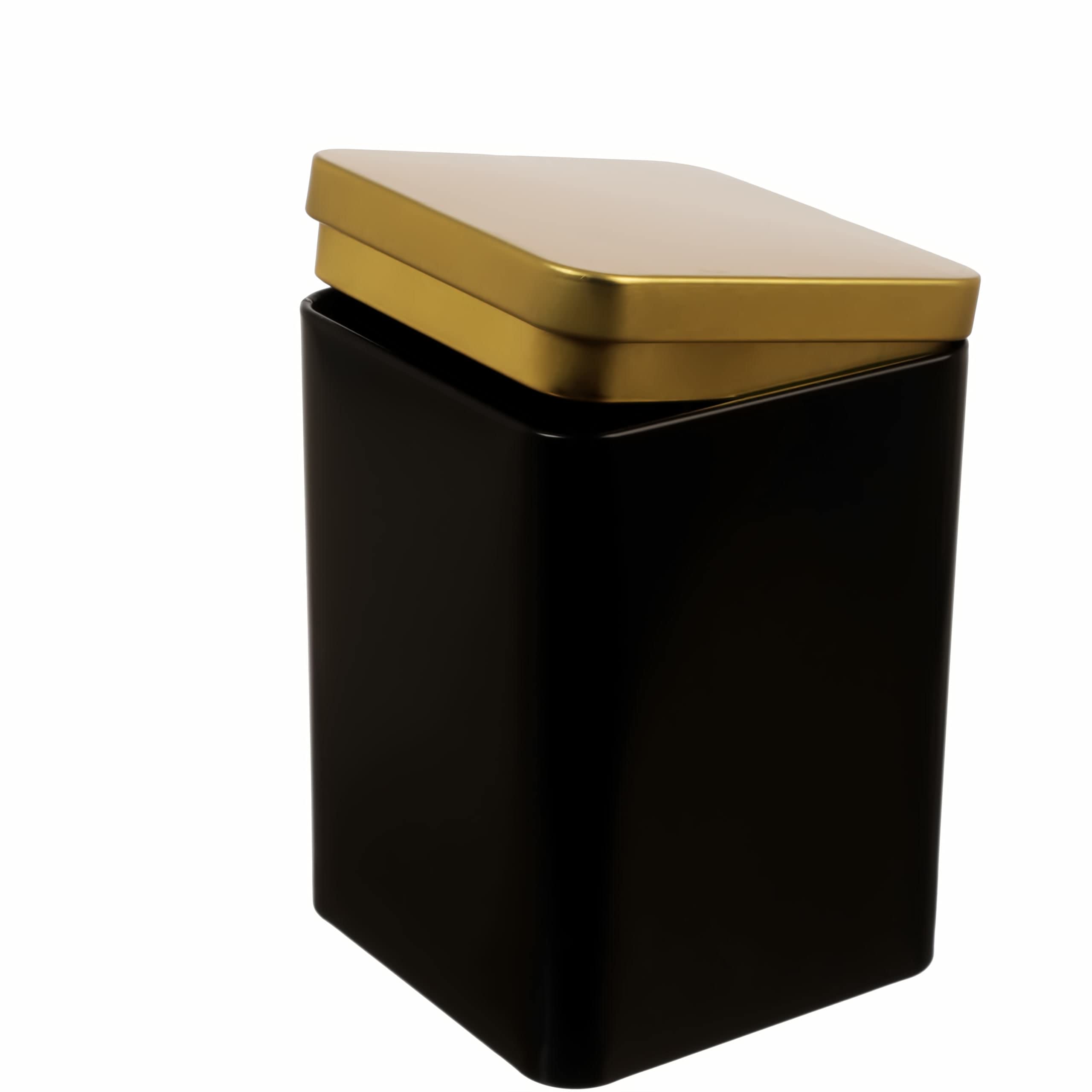 dosenritter-eckige-dosen-teedose-schwarz-gold-6er-set-240g-aromadicht image 3