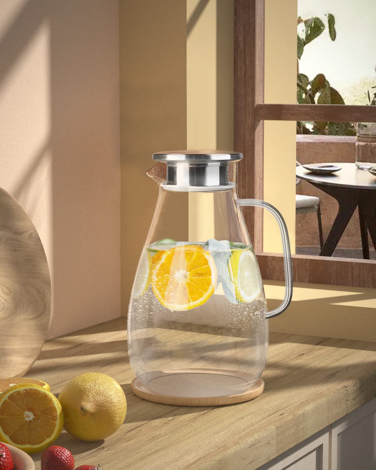 libwys-glaskrug-karaffe-2600ml-mit-deckel-borosilikat-griff image 6