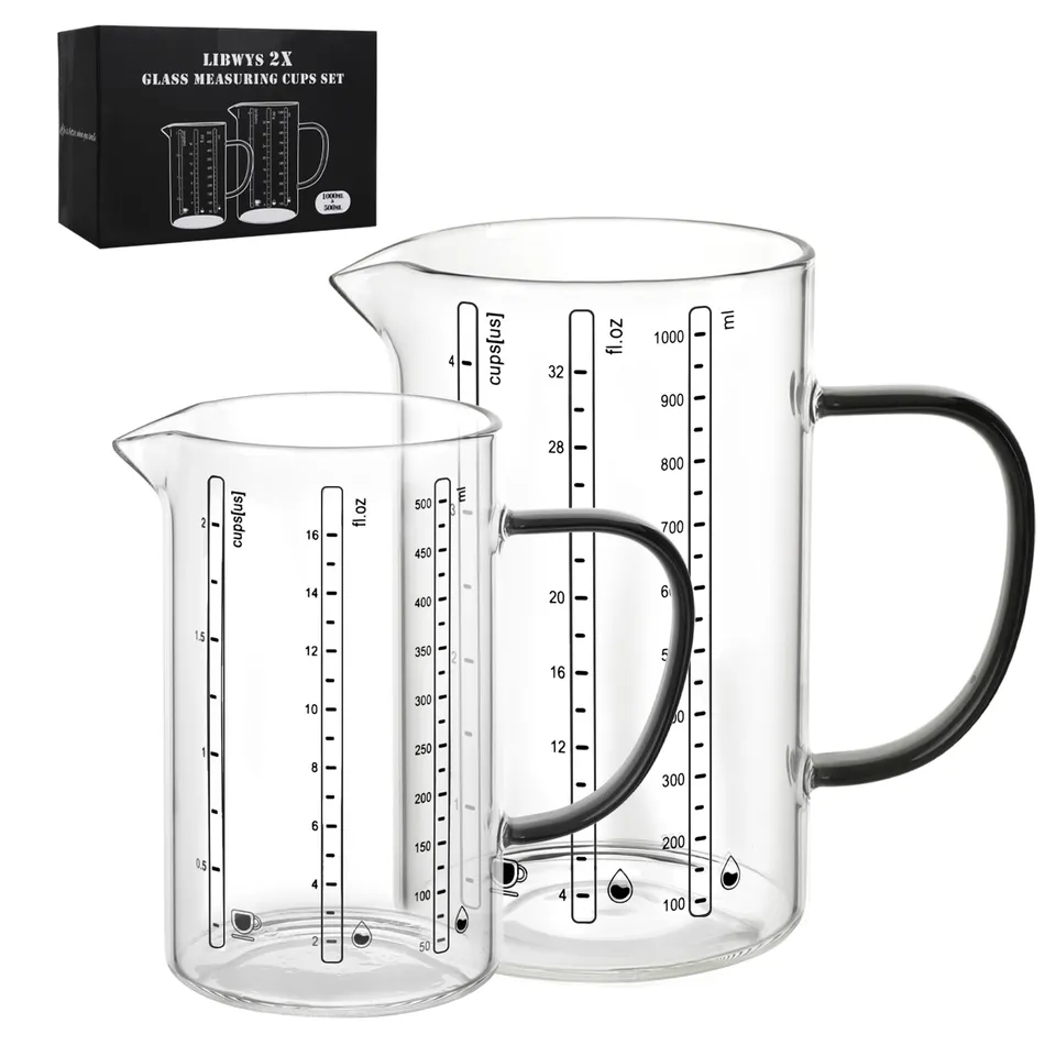 libwys-glass-messbecher-glas-1000-500-ml-2er-set-borosilikat image 1