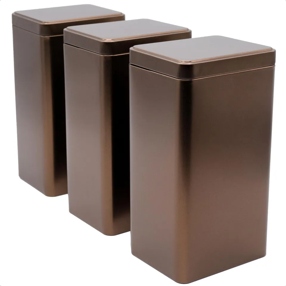 dosenritter-eckige-dosen-vorratsdose-kaffeebraun-3er-set-stapelbar image 1