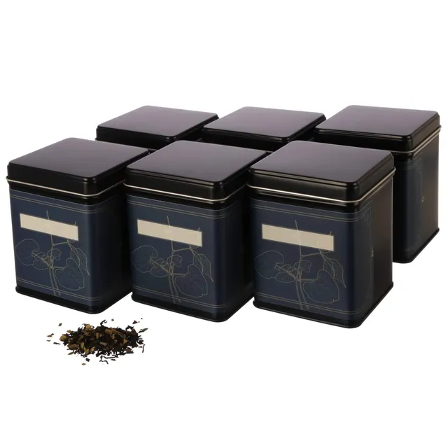 dosenritter-eckige-dosen-teedose-metall-6er-set-floral-aromadicht image 1
