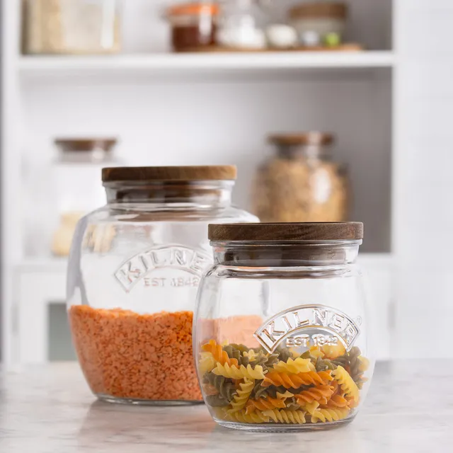 kilner-food-storage-vorratsgl-ser-mit-holzdeckel-2er-set-akazienholz image 1
