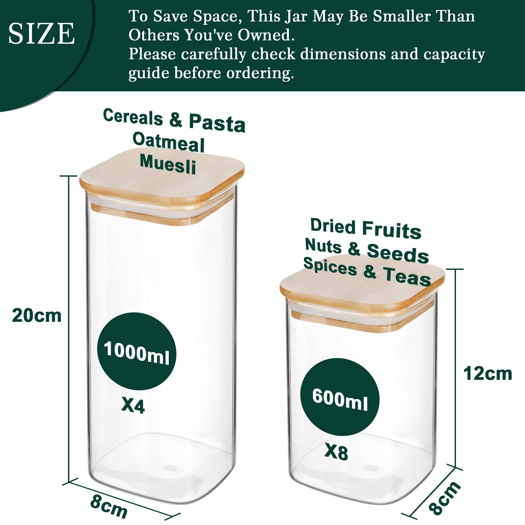 libwys-vorratsgl-ser-12er-set-eckig-1000ml-600ml-bambusdeckel-glas image 2