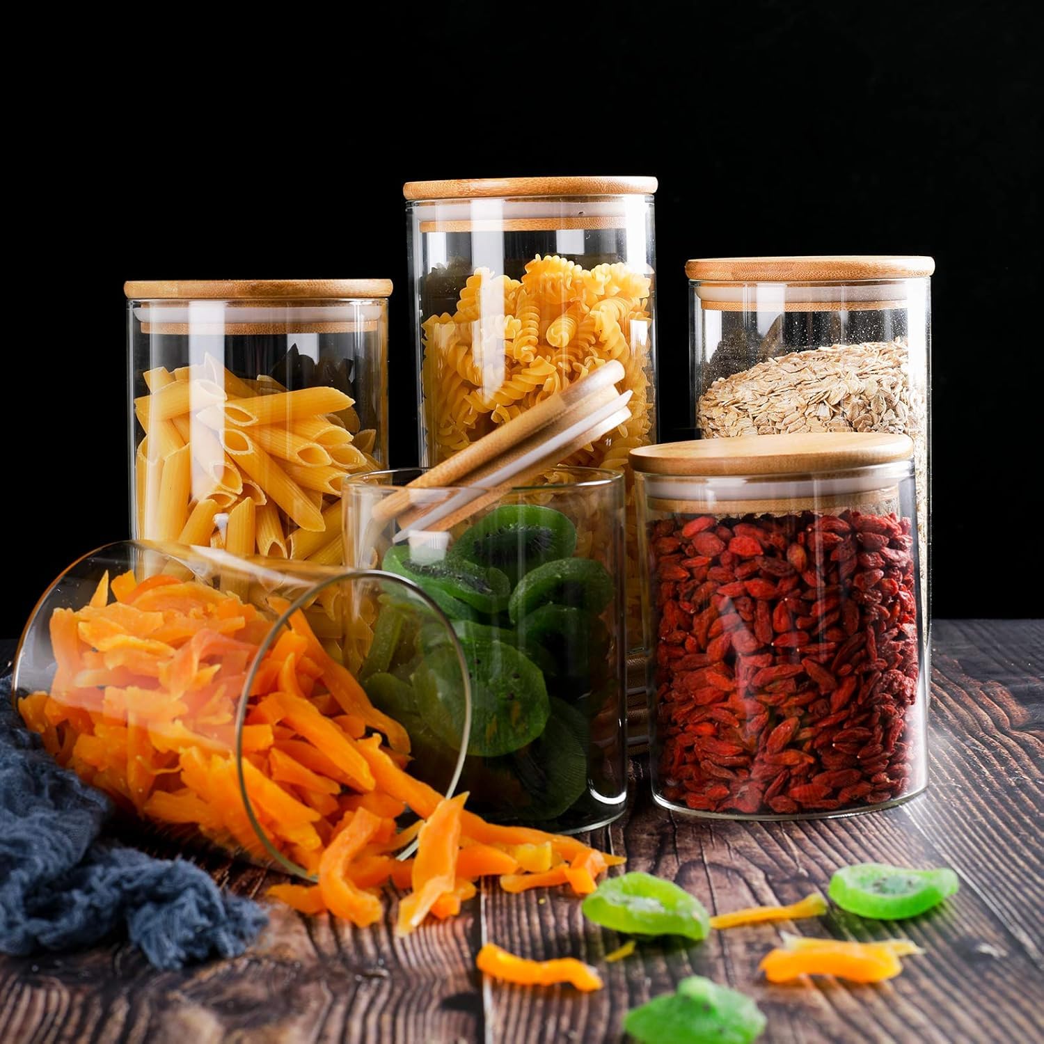 libwys-storage-jars-vorratsgl-ser-eckig-bambusdeckel-6er-set image 8