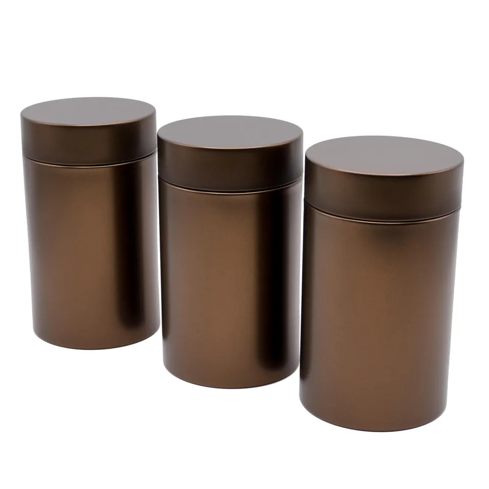 dosenritter-runde-dosen-teedose-3er-kaffeebraun-metallic image 1