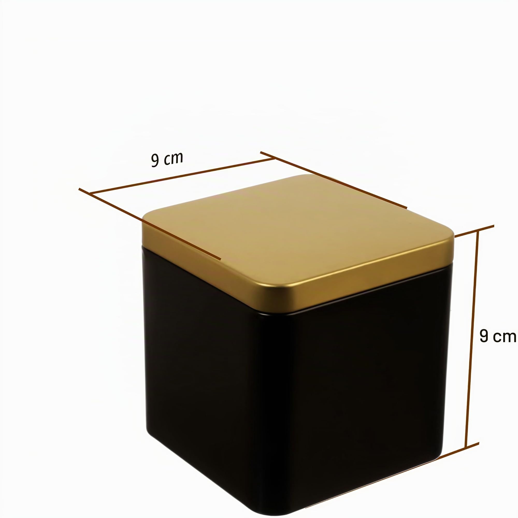 dosenritter-eckige-dosen-teedose-schwarz-gold-6er-set-150g-9x9x9 image 2