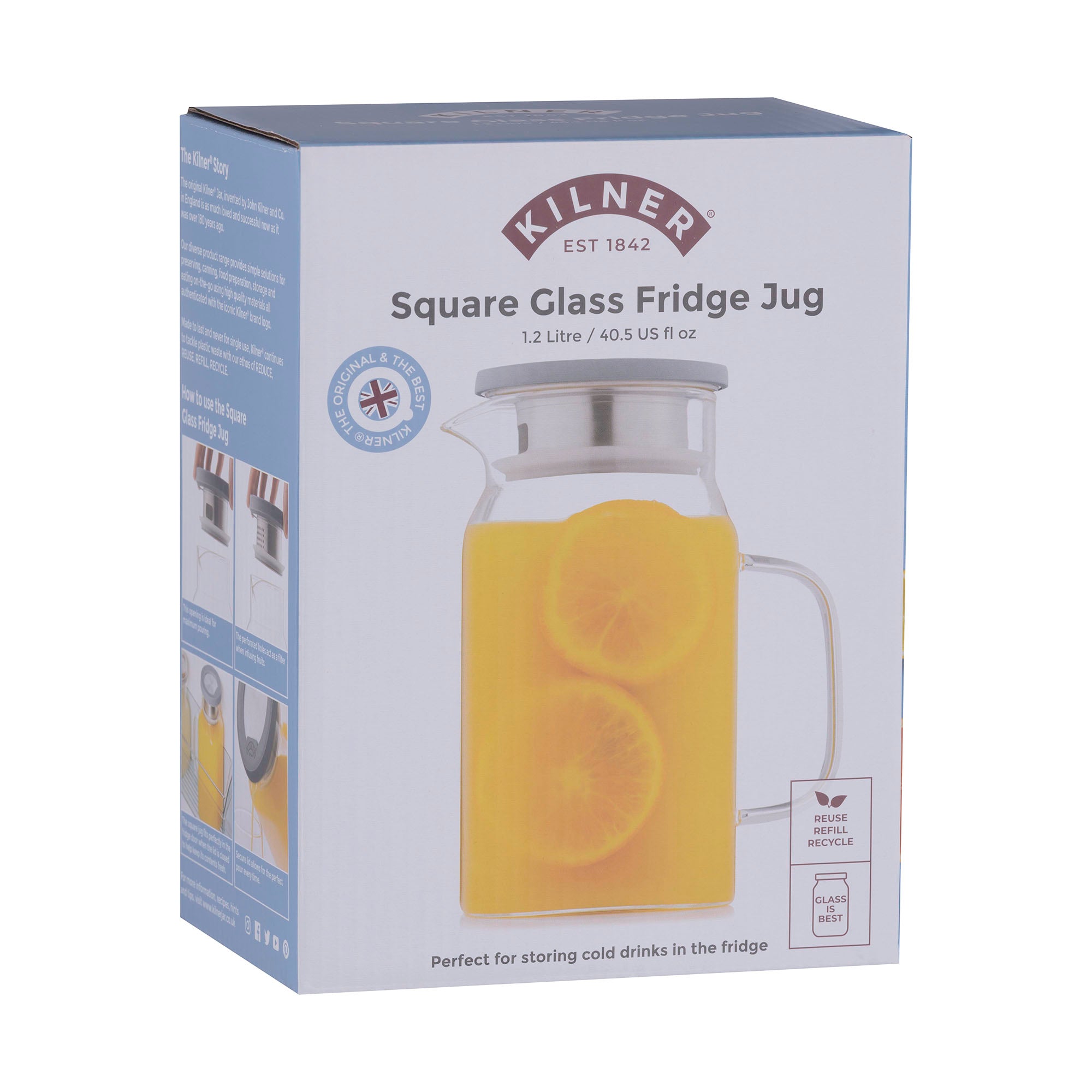 kilner-drinking-glaskaraffe-eckig-1-2-liter-mit-edelstahldeckel image 6