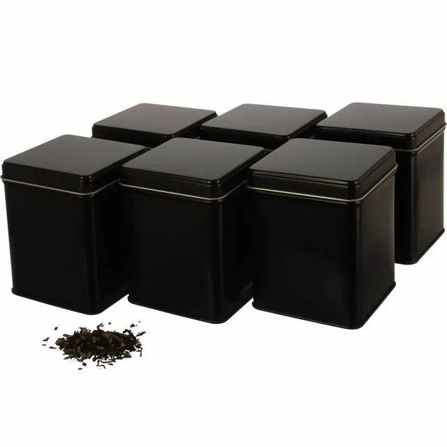 dosenritter-eckige-dosen-teedose-metall-6er-set-etikett-aromadicht image 1