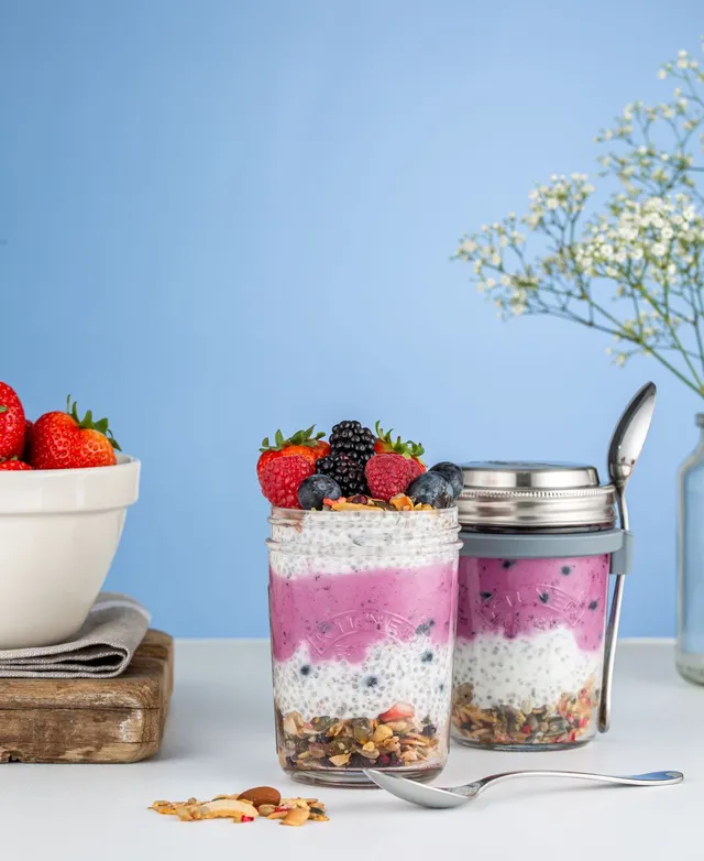 kilner-breakfast-jar-m-sliglas-350-ml-2er-set-mit-l-ffel image 1
