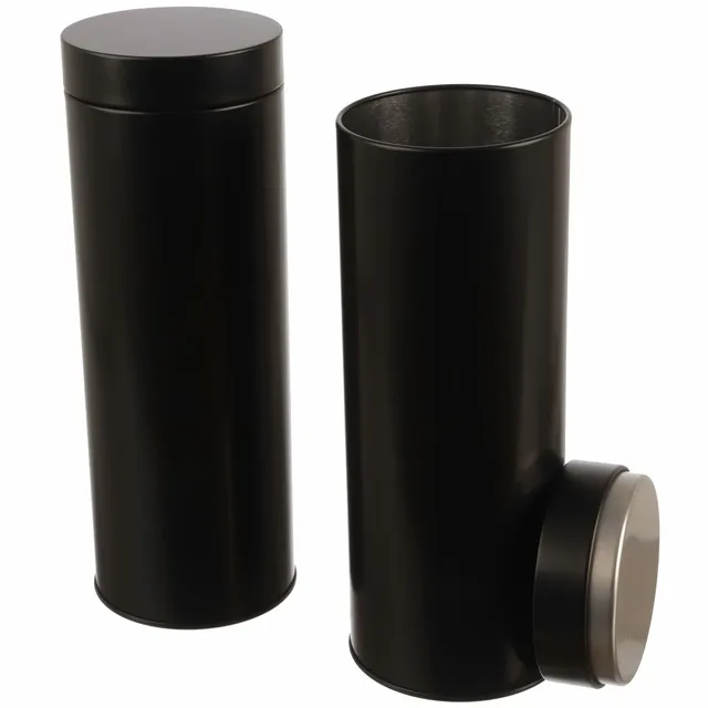 dosenritter-runde-dosen-kaffeepaddose-metall-schwarz-2er-set-aromadicht image 1