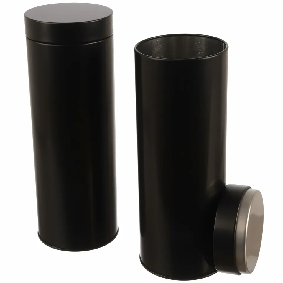 dosenritter-runde-dosen-kaffeepaddose-metall-schwarz-2er-set-aromadicht image 1