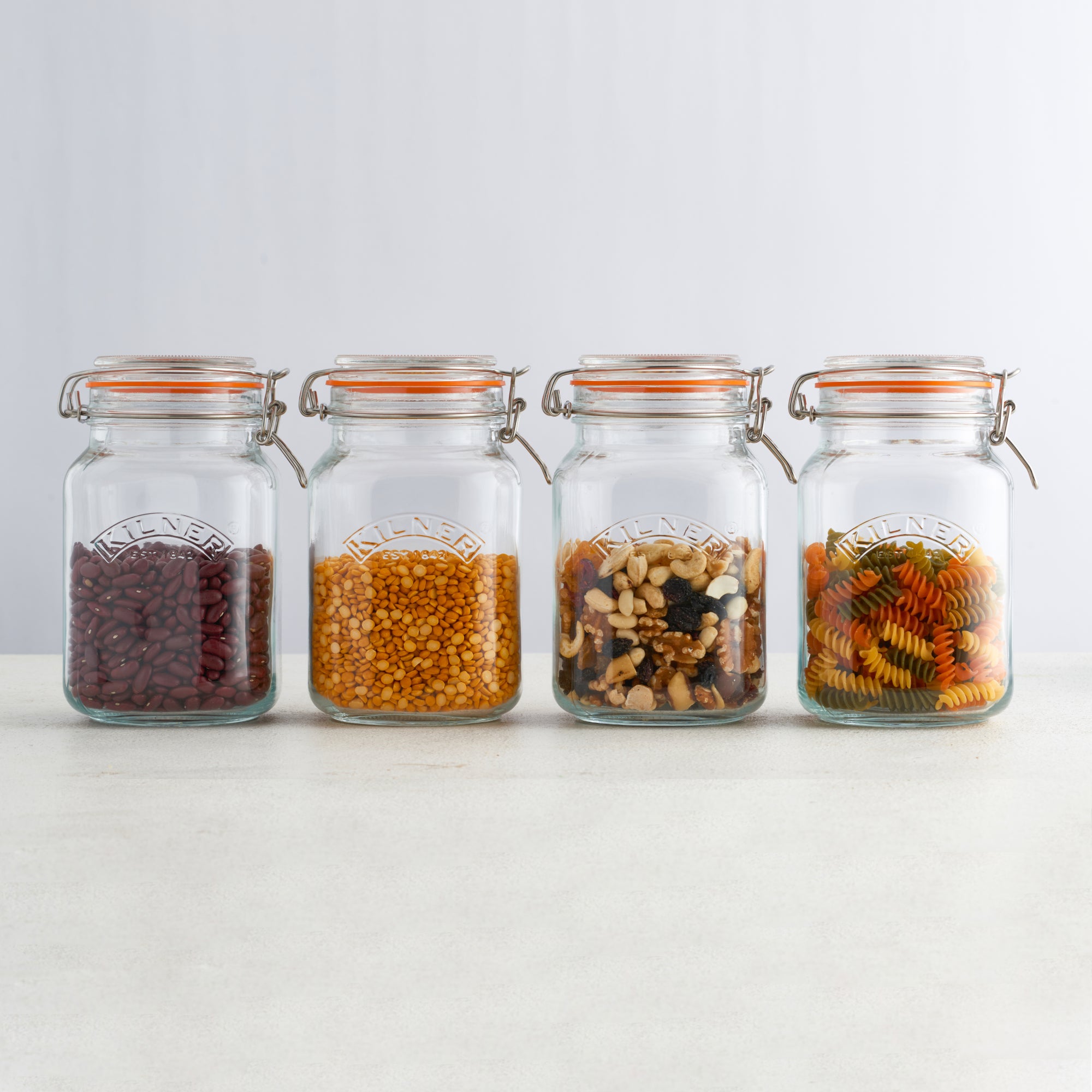 kilner-clip-top-b-gelglas-eckig-4er-set-1l-1-5l-vorratsglas image 4