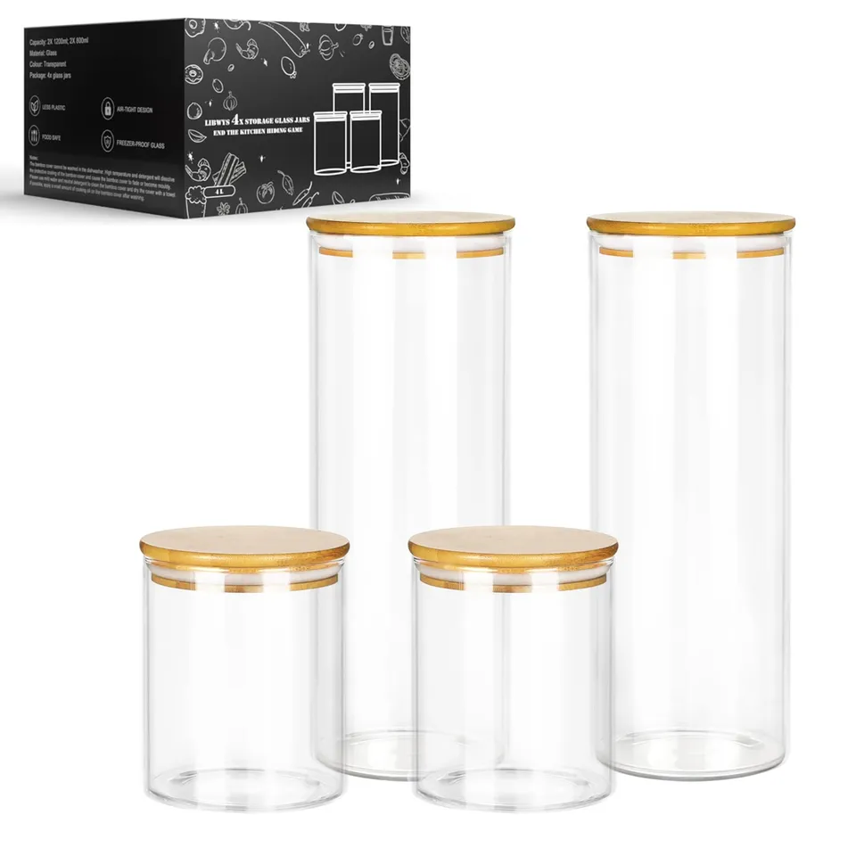 libwys-vorratsgl-ser-4er-set-800ml-2000ml-spaghetti-glas-deckel image 1