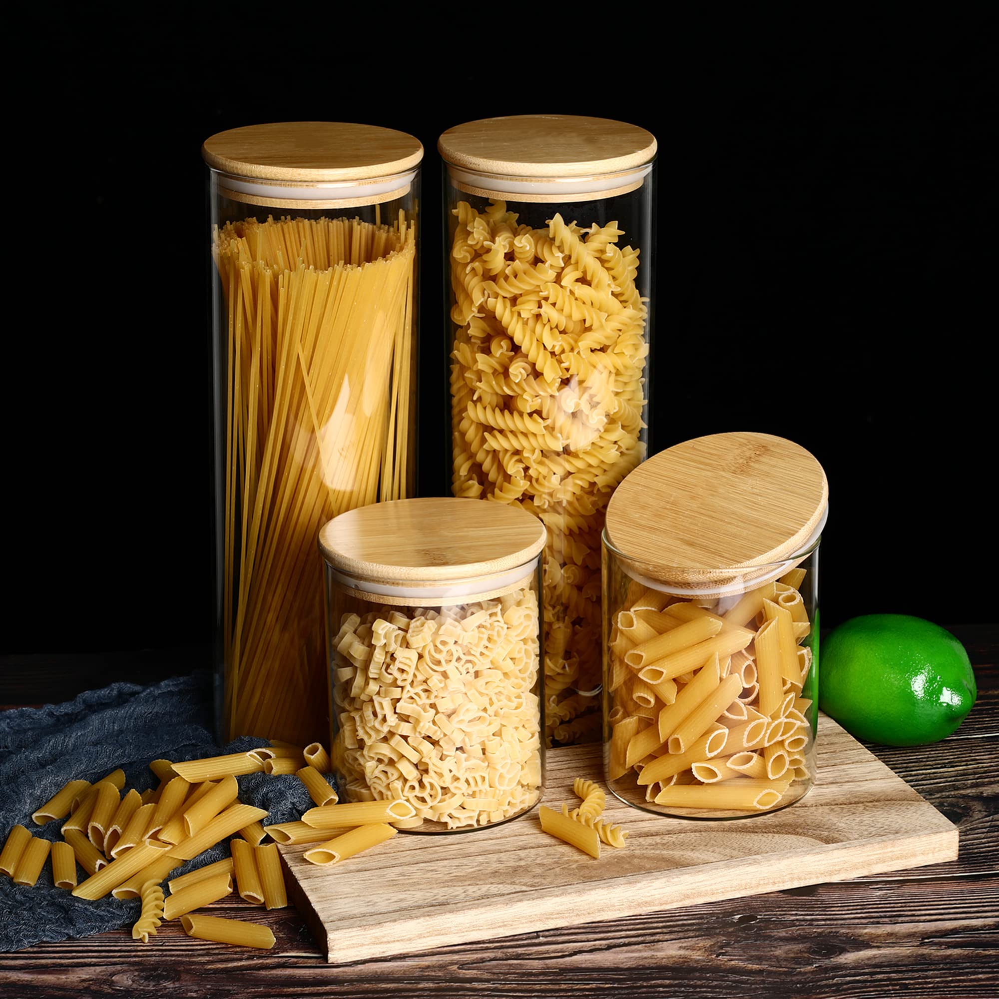 libwys-vorratsgl-ser-4er-set-800ml-2000ml-spaghetti-glas-deckel image 6