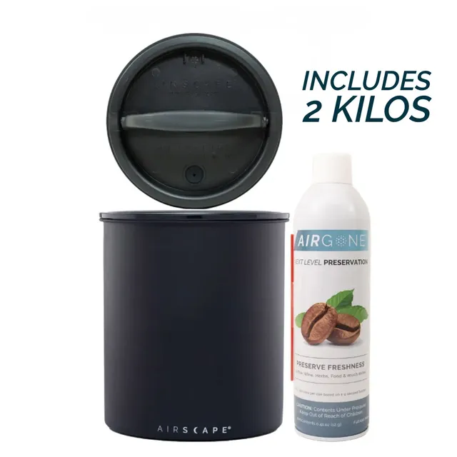 airscape-kilo-kaffeedose-2er-set-matte-black-2-5-lbs-sauerstofffrei image 1