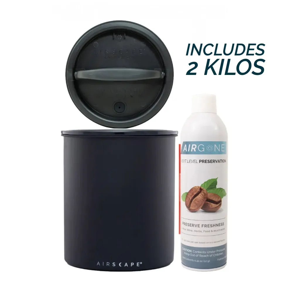 airscape-kilo-kaffeedose-2er-set-matte-black-2-5-lbs-sauerstofffrei image 1