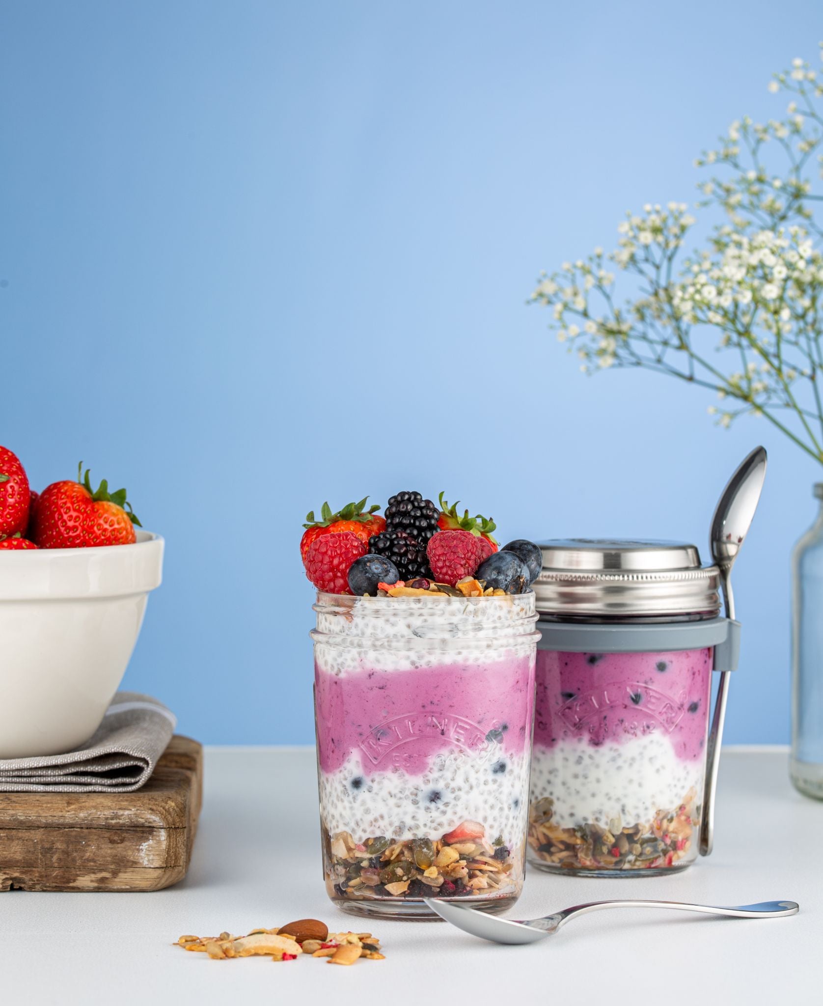 kilner-breakfast-jar-m-sliglas-350-ml-2er-set-mit-l-ffel image 1