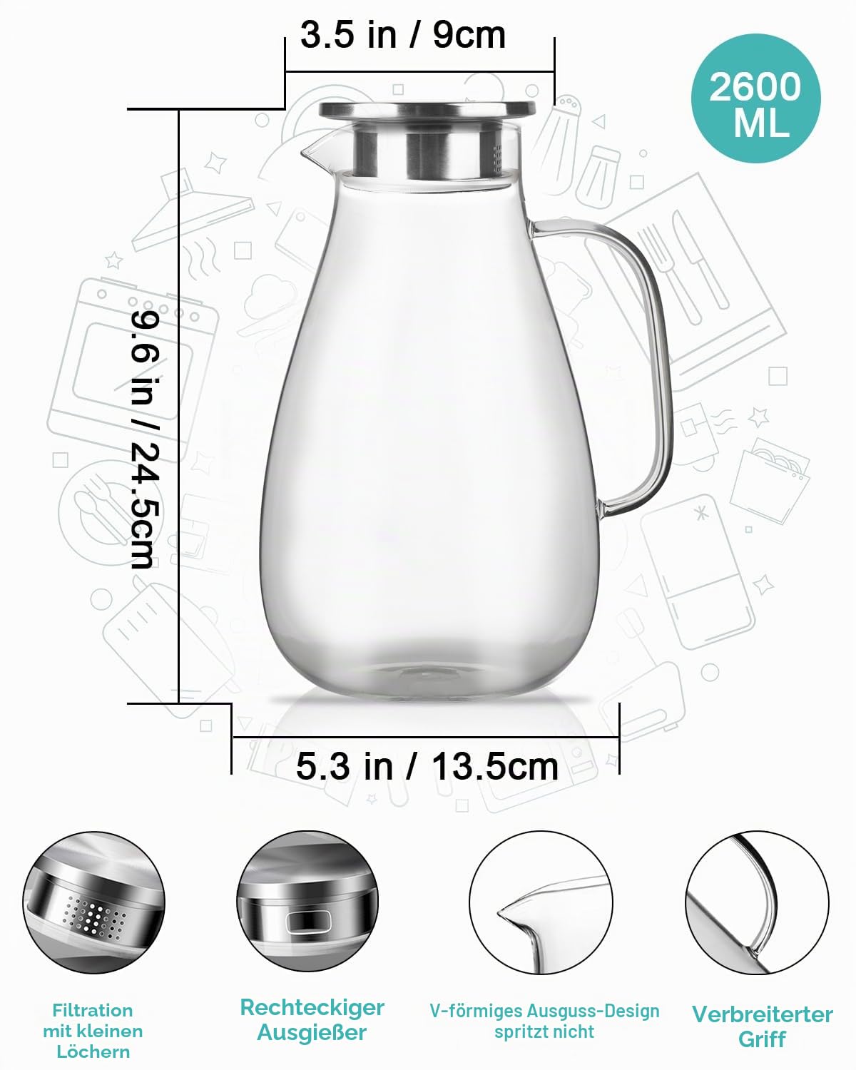 libwys-glaskrug-karaffe-2600ml-mit-deckel-borosilikat-griff image 3