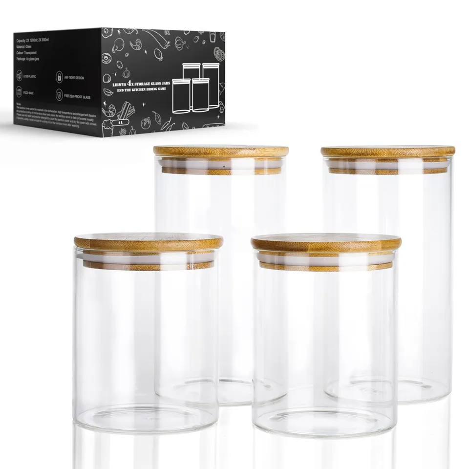 libwys-vorratsgl-ser-4er-set-glas-800ml-1200ml-mit-deckel-4l image 1