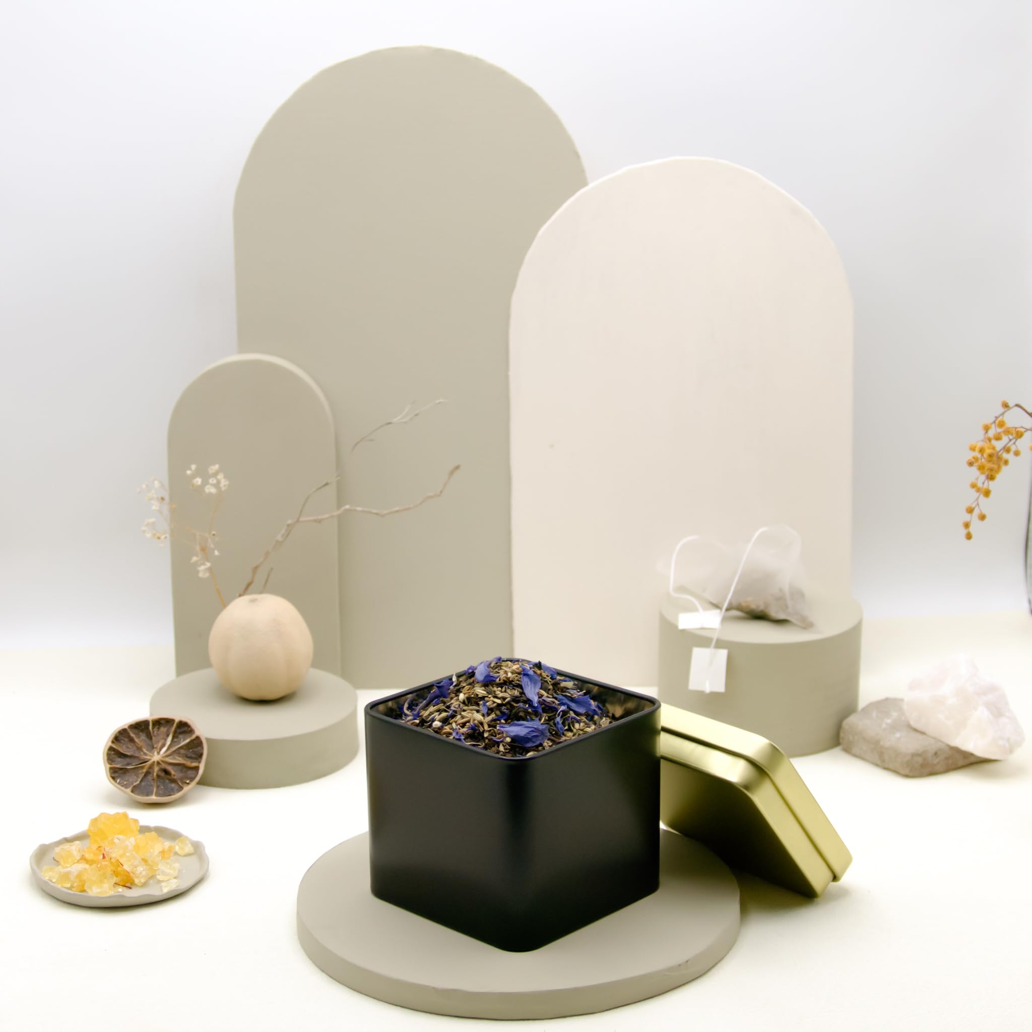 dosenritter-eckige-dosen-teedose-schwarz-gold-6er-set-150g-9x9x9 image 5