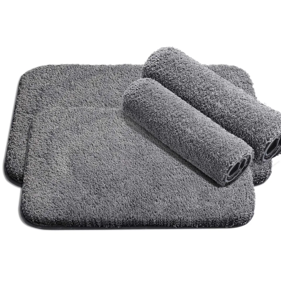 libwys-badematte-badteppich-grau-2er-set-flauschig-rutschfest-waschbar image 1
